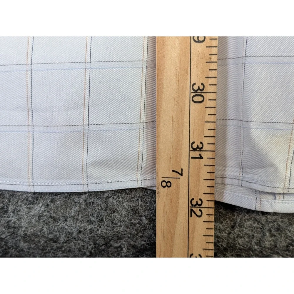Banana Republic Classic Fit Mens XL Light Blue Windowpane Check Cotton Shirt EUC